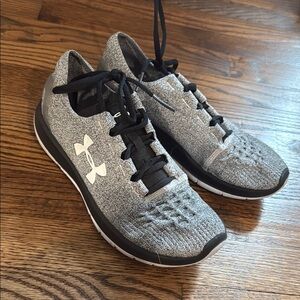 Under Armour Gray and Black Sneakers Lightweight Knit Design